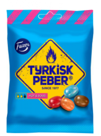 Конфеты с лакрицей Fazer Tyrkisk Pepper Hot & Sour Salmiaki 150г