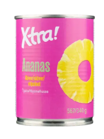 Кольца ананаса в собственном соку Xtra Ananasviipaleet 567 / 340г