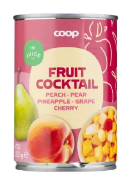 Фруктовый коктейль Coop hedelmäcocktail mehussa 415/250 г