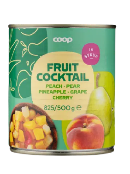 Фруктовый коктейль в сиропе Coop hedelmäcocktail sokeriliemessä 825/500 г