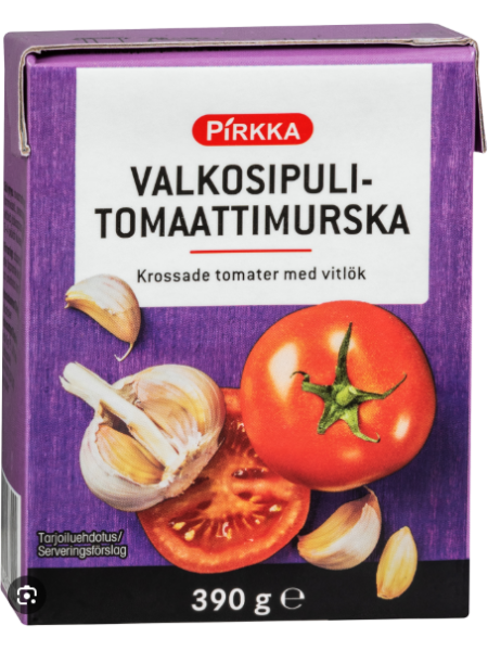 Томатная паста с чесноком Pirkka Valkosipuli-Tomaattimurska 390 г