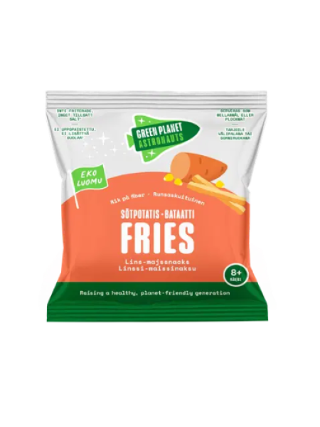 Картофель фри из органического сладкого картофеля с чечевицей и кукурузой Green Planet Astronauts Luomu Bataattifries linssi-maissi-bataattinaksu с 8 месяцев 23 г