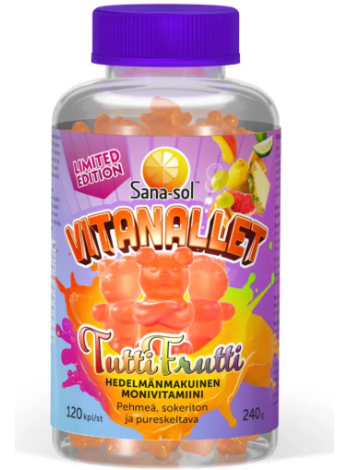 Жевательные мишки Sana-sol Vitanallet Tutti frutti 120шт