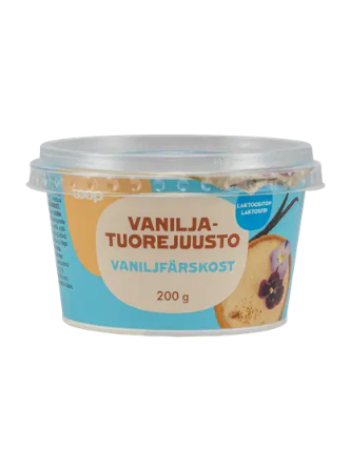 Ванильный сливочный сыр Coop vaniljatuorejuusto laktoositon 200 г без лактозы