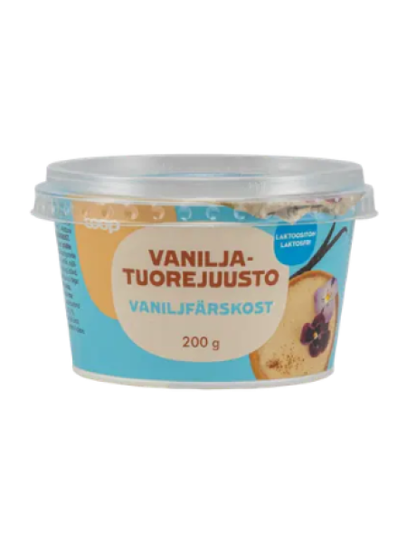 Ванильный сливочный сыр Coop vaniljatuorejuusto laktoositon 200 г без лактозы
