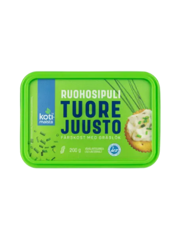 Сливочный сыр с зеленым луком Kotimaista Tuorejuusto ruohosipuli 200 г 