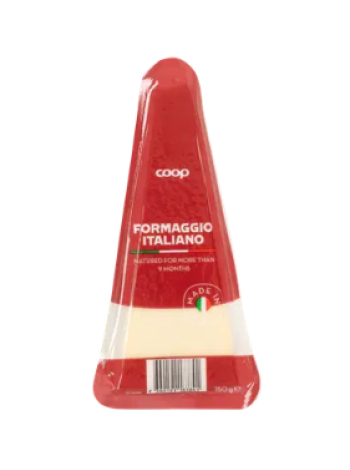 Твердый итальянский сыр Coop Formaggio italiano 9 месяцев 150 г