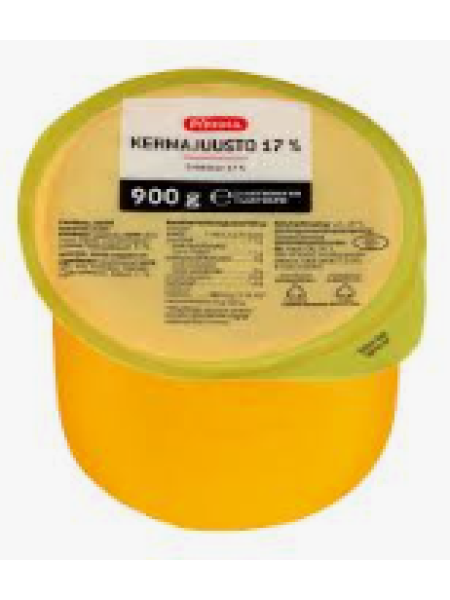 Сыр сливочный Pirkka kermajuusto laktoositon 17% 900г 