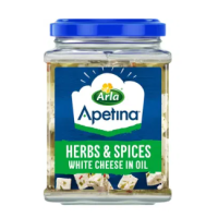 Кубики средиземноморского сыра фета в пряных масличных травах и специях Apetina Herbs  Spices 265/150г