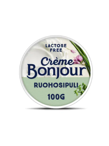 Сливочный сыр Crème Bonjour Ruohosipuli с чесноком 100г без лактозы