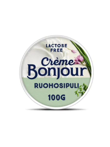 Сливочный сыр Crème Bonjour Ruohosipuli с чесноком 100г без лактозы