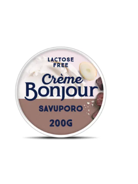 Сливочный сыр Crème Bonjour Savuporo 200г копченый с олениной без лактозы
