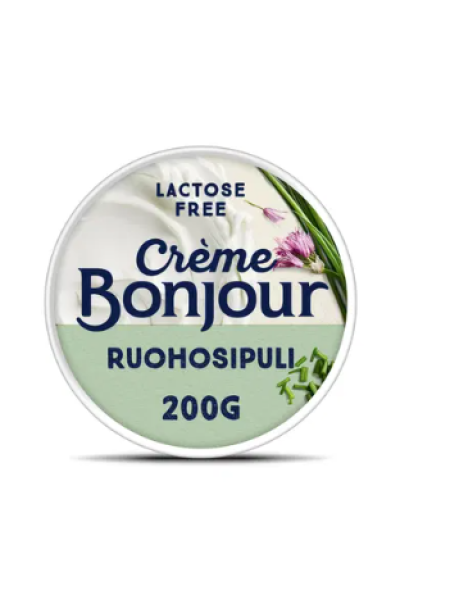 Сливочный сыр с чесноком без лактозы Crème Bonjour Ruohosipuli 200 г