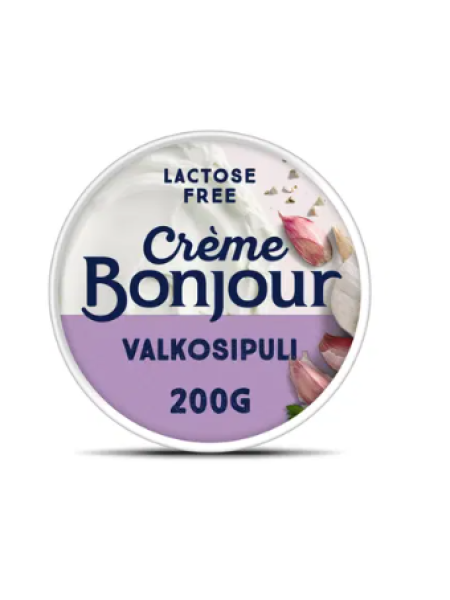 Сливочный сыр с чесноком без лактозы Crème Bonjour Valkosipuli 200г