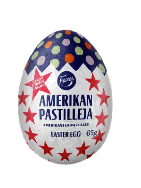 Яйцо-сюрприз Fazer American Pastilles шоколадное 65г