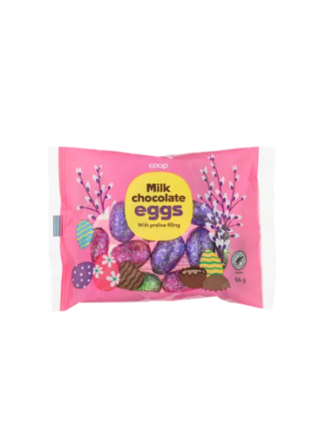 Яйца из молочного шоколада с пралиновой начинкой Coop ruohomunat 96 г