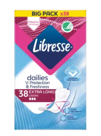 Ежедневные прокладки LIBRESSE Pikkuhousunsuoja XL Big pack 38 шт