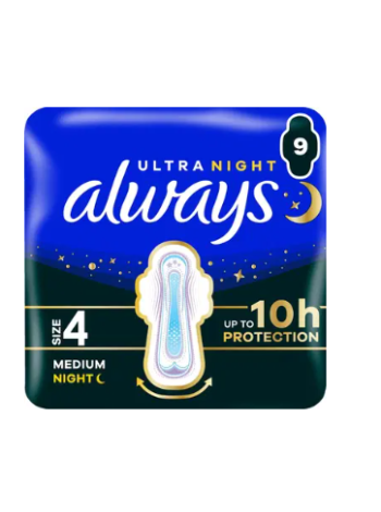 Гигиенические прокладки Always Ultra Secure Night 4 с крылышками 9 шт