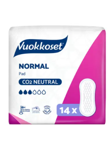 Тонкие гигиенические прокладки без крылышек Vuokkoset Normal ohutside 14 шт