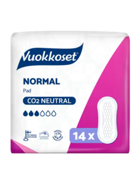 Тонкие гигиенические прокладки без крылышек Vuokkoset Normal ohutside 14 шт