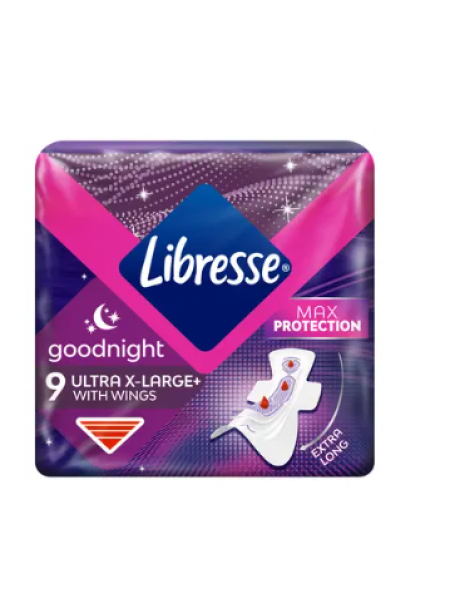 Ночные прокладки с крылышками Libresse Ultra yöside Ultra+ X-Large Night Wings 9 шт