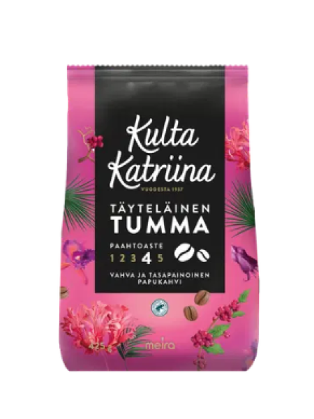 Кофе в зернах Kulta Katriina Täyteläinen tumma papukahvi RAC 425 г