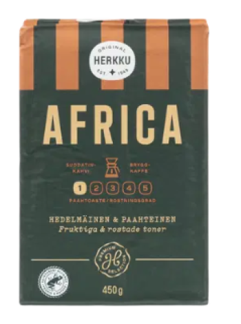 Кофе молотый светлой обжарки Herkku Africa 450 г