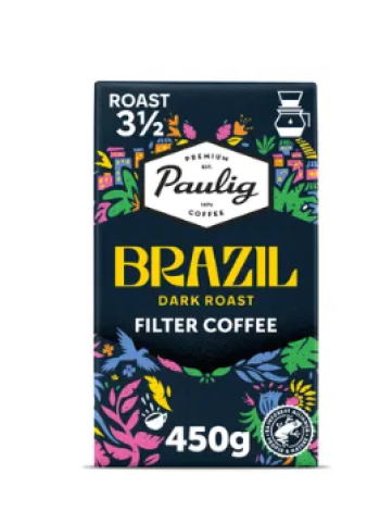 Кофе молотый темный Paulig Brazil Dark Roast 450г