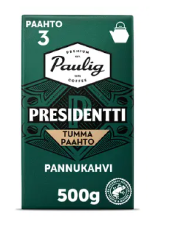 Кофе молотый темный Paulig Presidentti Tumma Paahto 500г