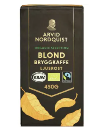 Кофе фильтрованный Arvid Nordquist Selection Blond sj Organic Fairtrade 450г