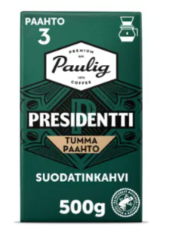 Молотый кофе Presidentti Tumma Paahto 500г