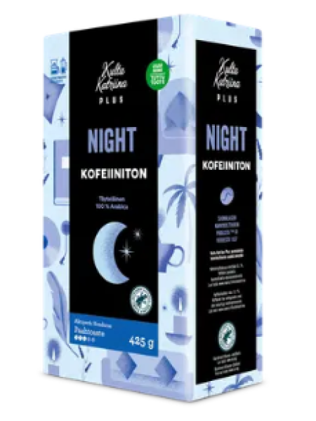 Молотый кофе Kulta Katriina Plus Night без кофеина в фильтре RAC 425г