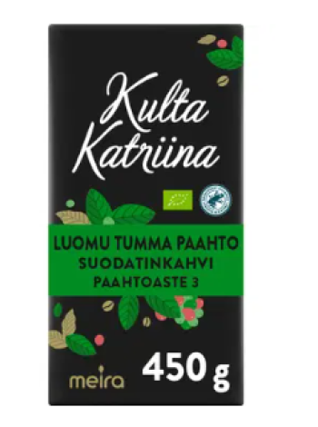 Органический молотый кофе Kulta Katriina Luomu tumma paahto 450 г