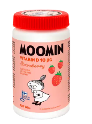 Витамин D Муми-тролль10 мкг ксилит, клубника леденцы 100 таблеток 23 г