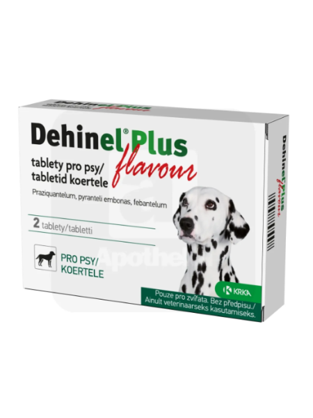 Препарат для выведения аскарид и ленточных червей DEHINEL PLUS FLAVOUR TABL 50MG+150MG+144MG N2