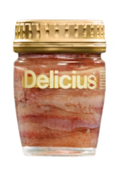 Вкуснейшее филе анчоусов в оливковом масле Delicius Anjovisfileet oliiviöljyssä 58 г/31 г