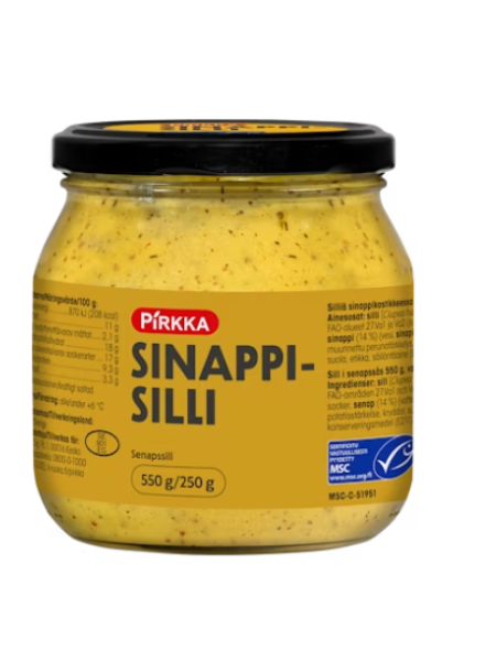 Сельдь в горчице Pirkka sinappisilli 550/250г MSC