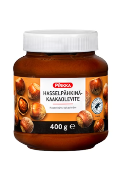 Паста шоколадно ореховая Pirkka hasselpähkinä-kaakaolevite 400 г