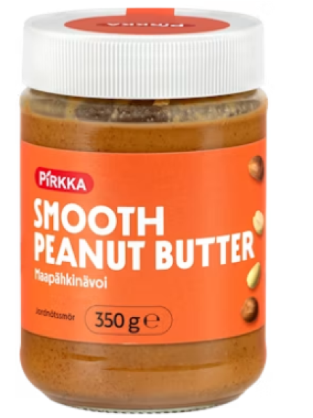 Бархатисто-гладкая арахисовая паста Pirkka Smooth Peanut Butter maapähkinävoi 350 г