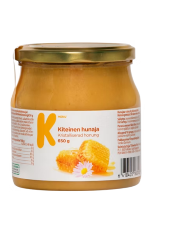 Кристаллический мед K-Menu kiteinen hunaja 650 г