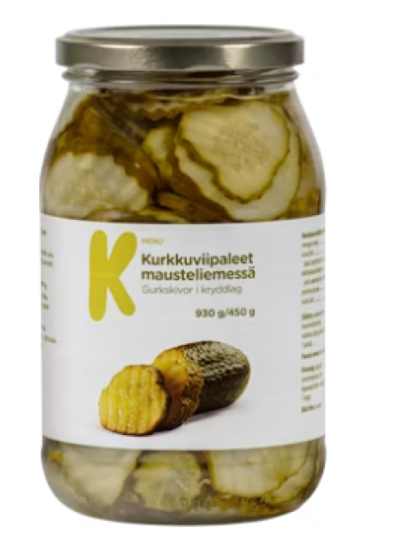 Огурцы в пряном рассоле K-Menu kurkkuviipaleet mausteliemessä 930г/450г