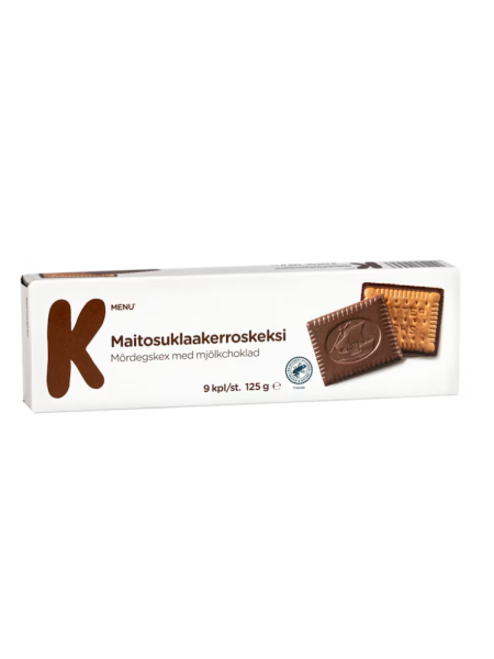 Печенье с молочным шоколадом K-Menu maitosuklaakerroskeksi 125 г 