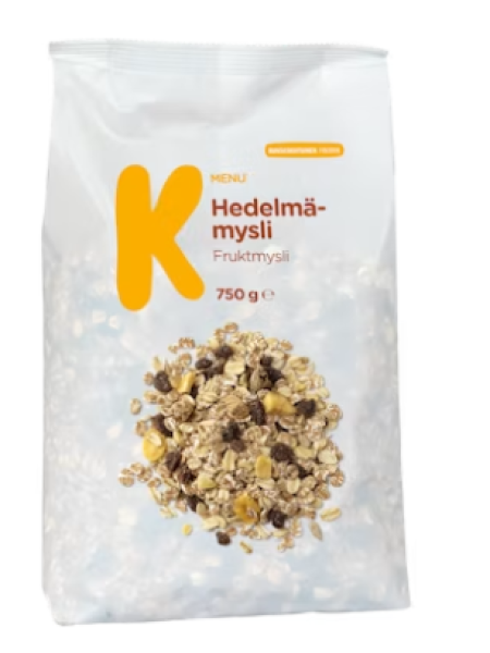 Фруктовые мюсли K-Menu Hedelmämysli 750 г