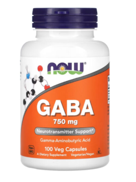Биологически активная добавка NOW GABA 750 мг 100 таб