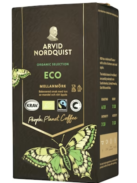 Органический молотый кофе Arvid Selection Eco Reilu Kauppa luomu 450 г