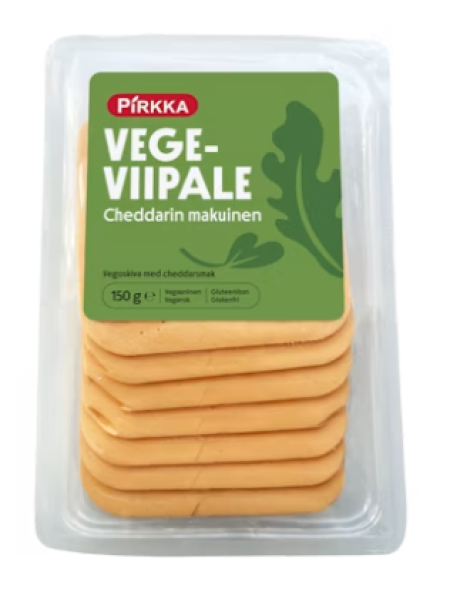 Сыр чеддар для веганов Pirkka cheddar vegeviipale 150 г в нарезке