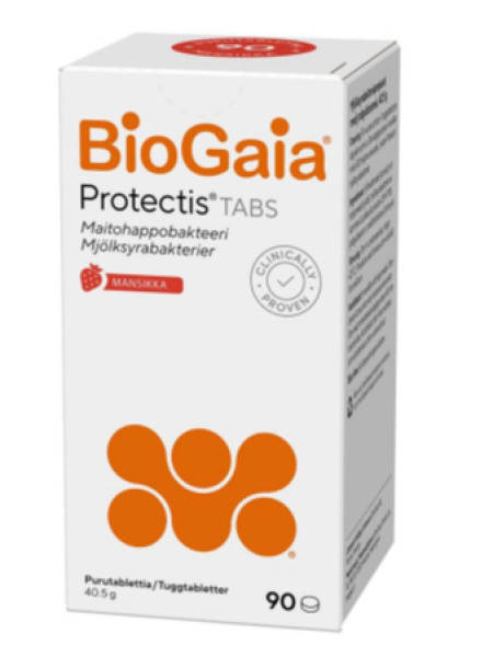 Жевательный препарат с молочнокислыми бактериями BIOGAIA PROTECTIS 90 шт со вкусом клубники  