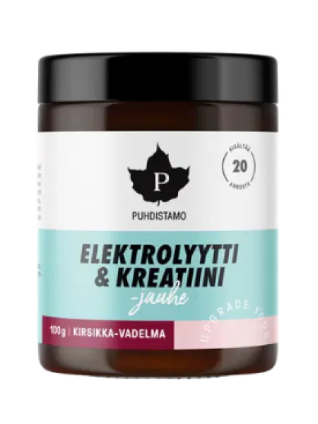 Порошок электролита и креатина Puhdistamo Elektrolyytti & Kreatiini 150 г вишня-малина 