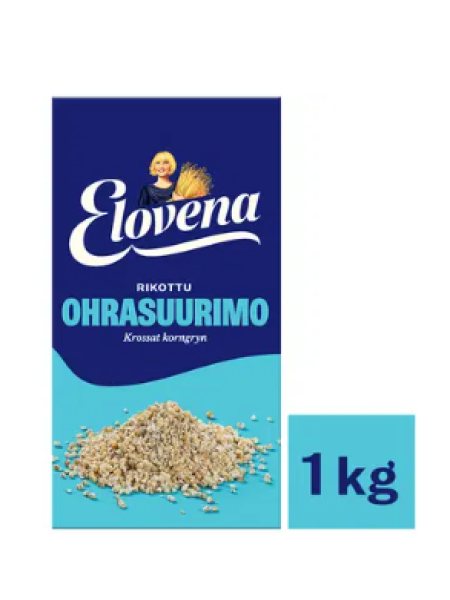Дробленая цельнозерновая ячменная крупа Elovena täysjyväohrasuurimo 1 кг