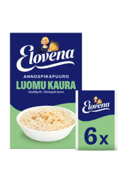 Органическая овсяная каша быстрого приготовления Elovena luomu kaura 210 г